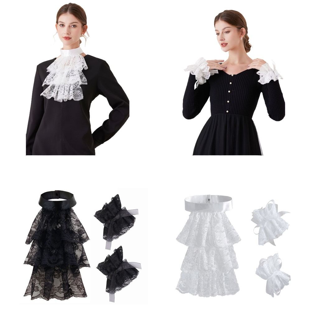 Men Accessories For Wrist - Col Jabot en Dentelle Victorienne Amovible,