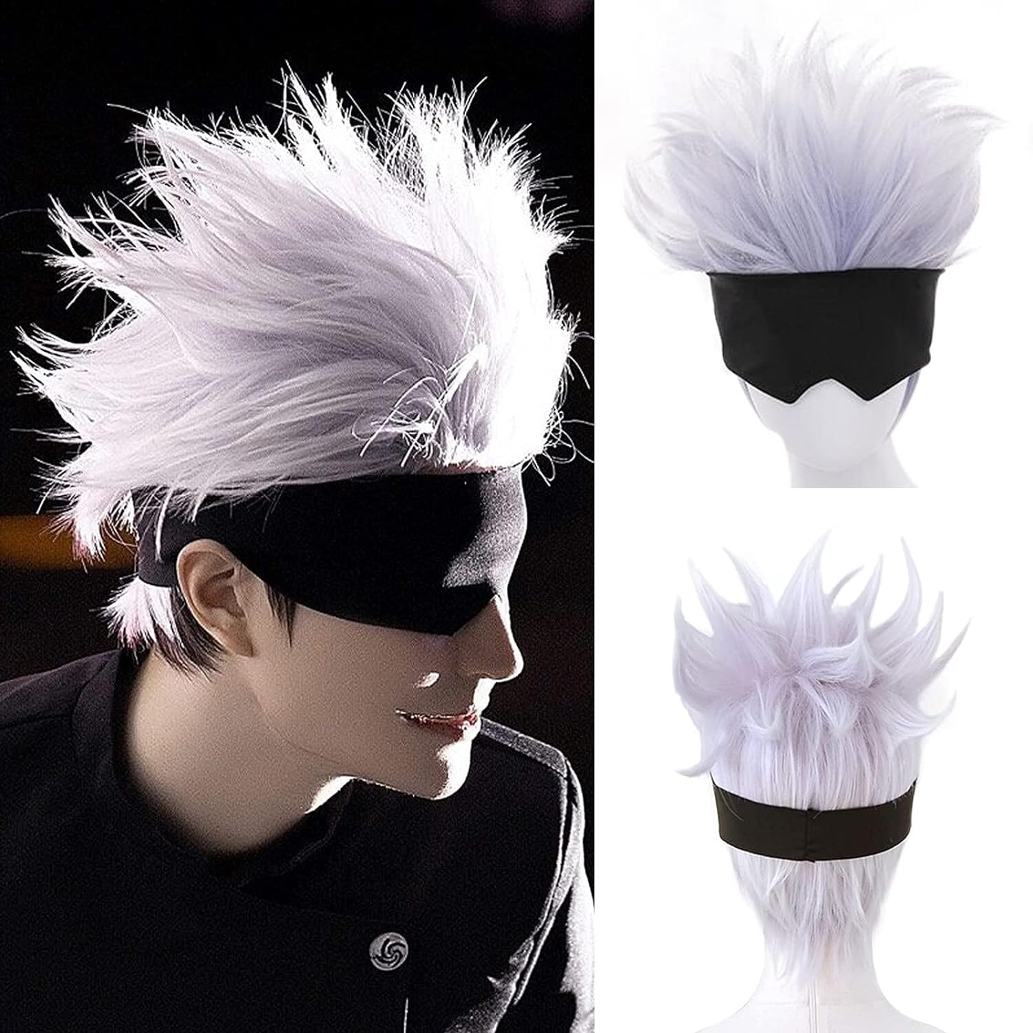 Men Accessories In Silver - Perruque de Cosplay Courte et Ondulée