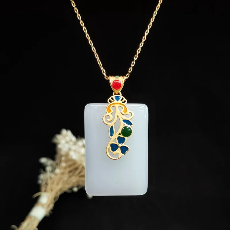 Men Accessories In Silver - Collier pendentif Jade en argent 925