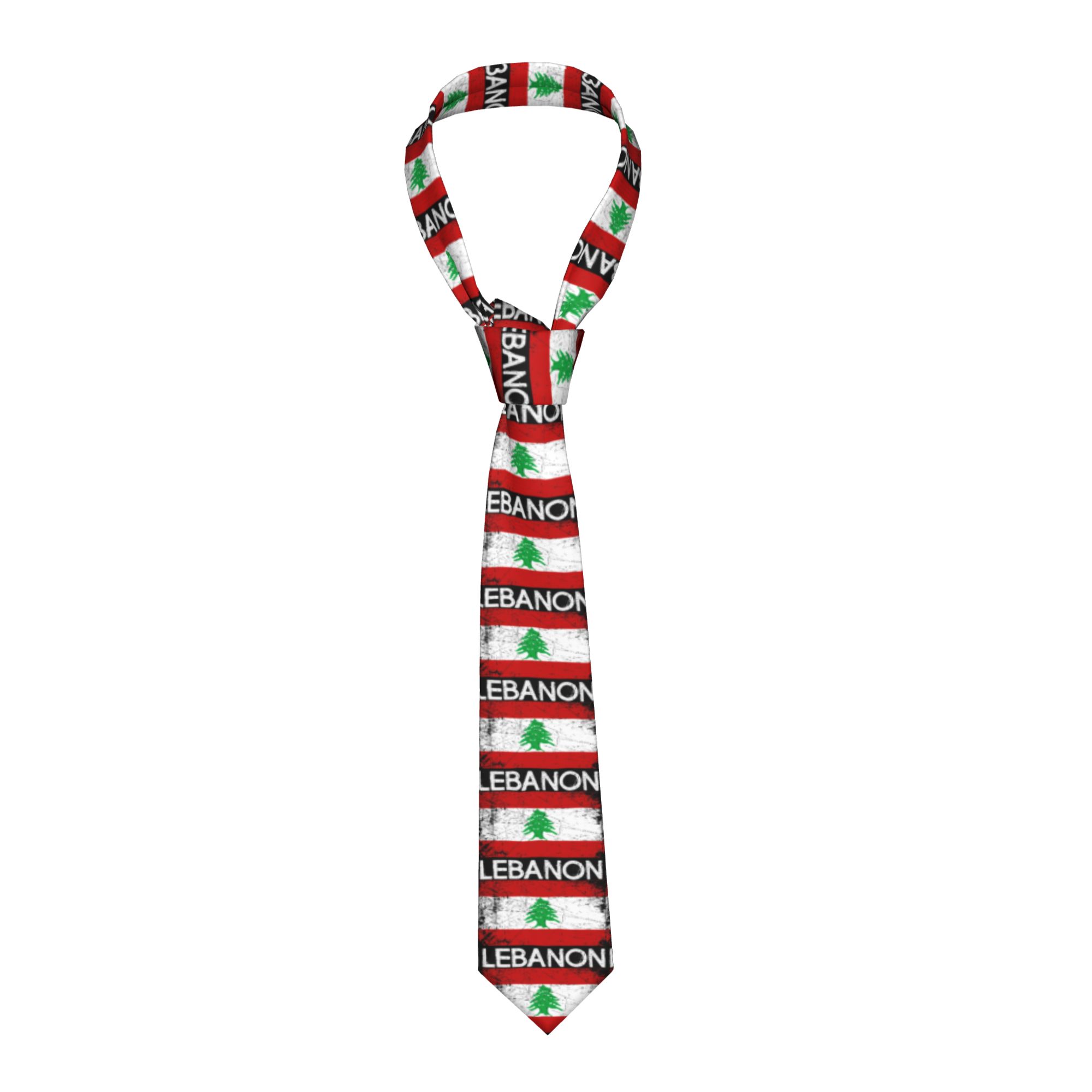 Men Accessories Lebanon - Cravate avec drapeau libanais, fabriquée au