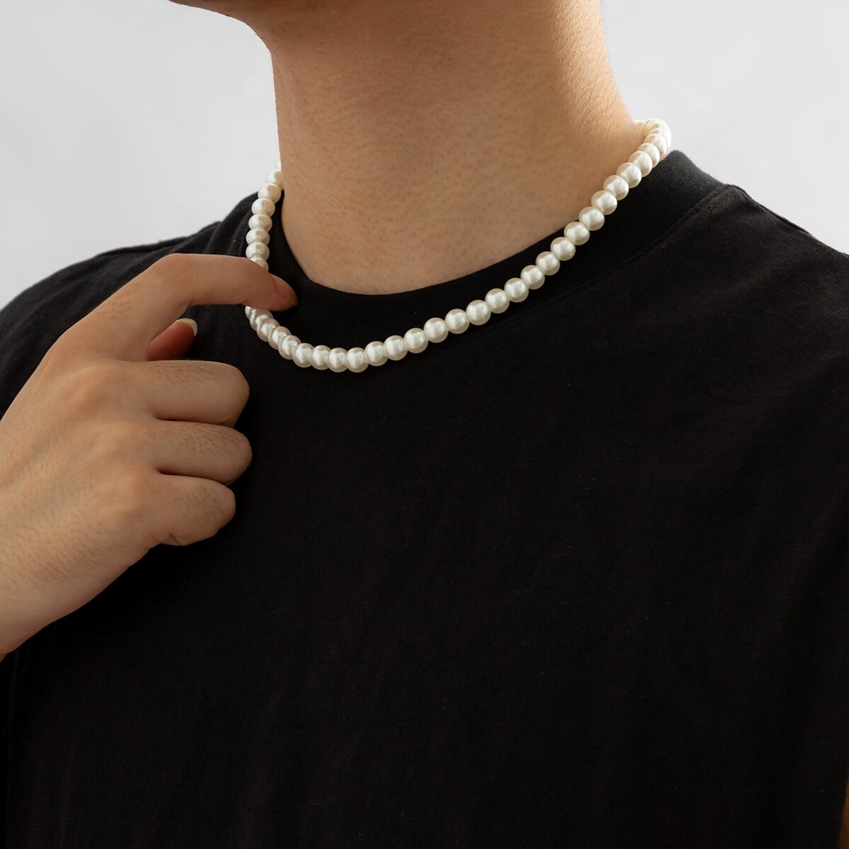 Collier ras du cou court perlé - Men Accessories Neck Chain avis et prix