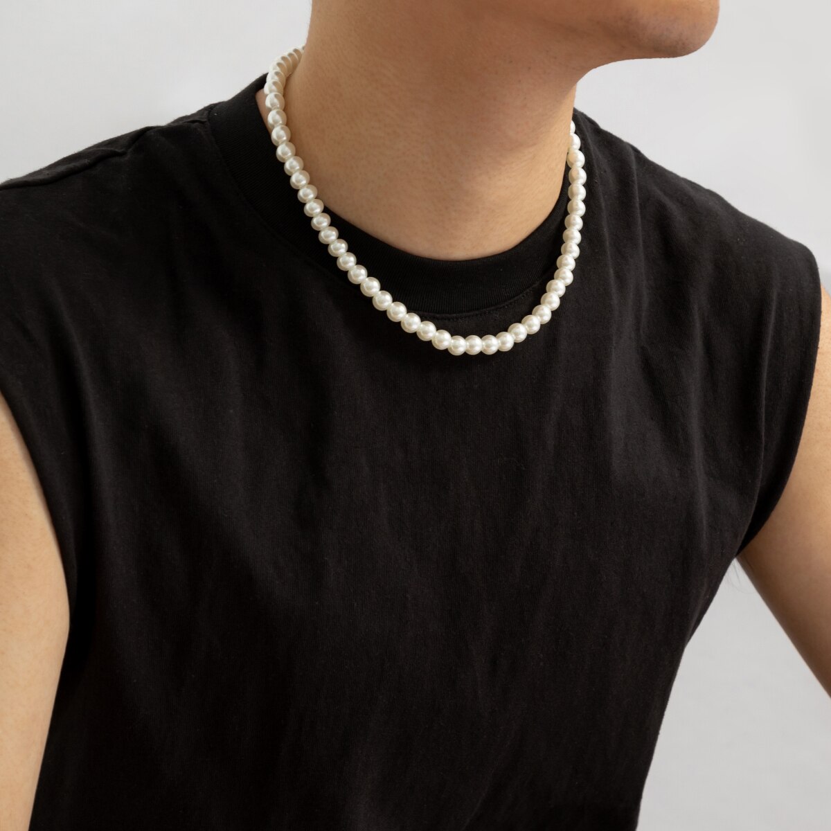 Collier ras du cou court perlé - Men Accessories Neck Chain avis et prix