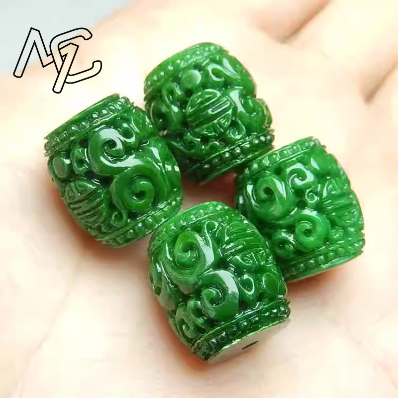 Perles sculptées en Jade vert  - Men Accessories For Gift avis et prix