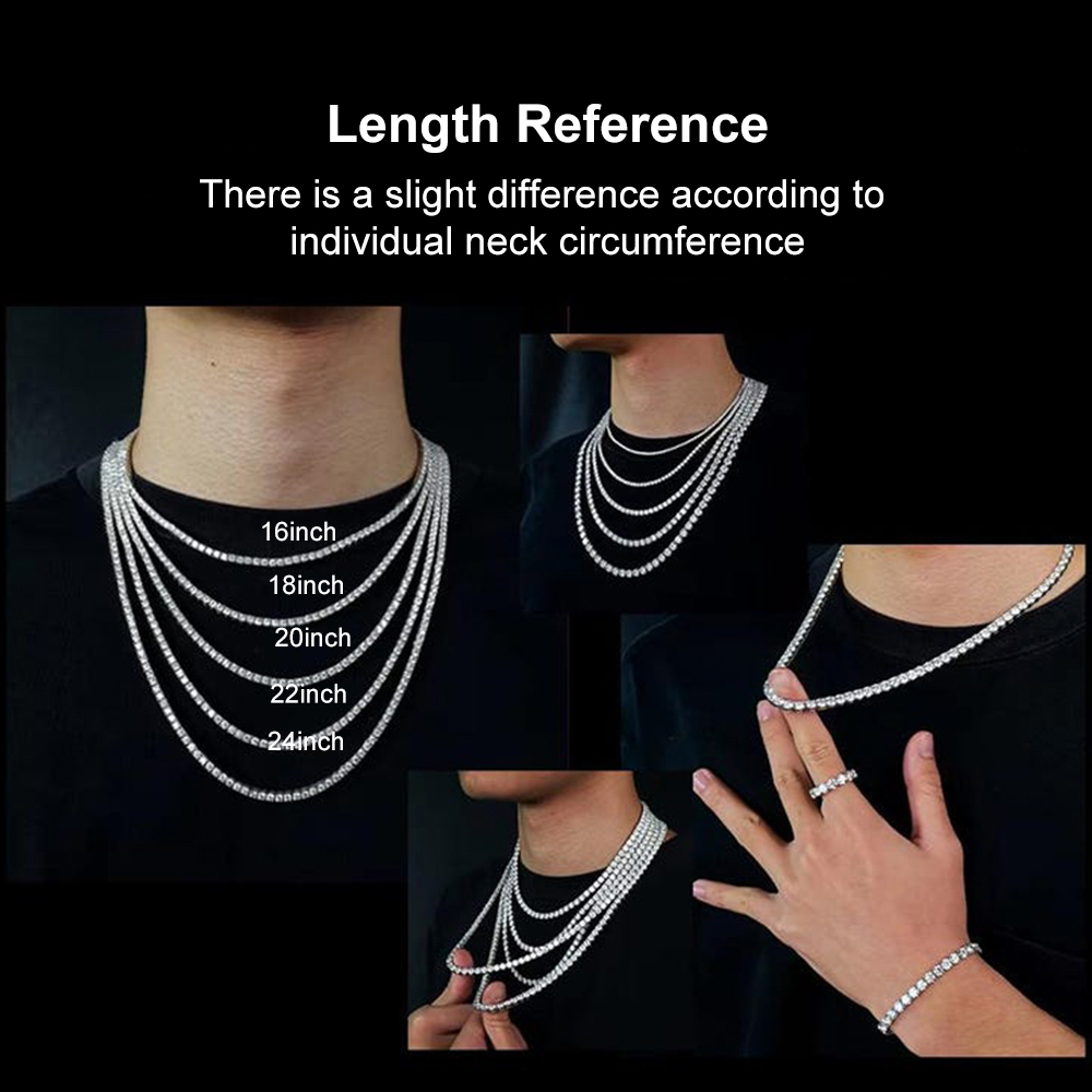 Collier tennis en moissanite v - Men Accessories Neck Chain avis et prix