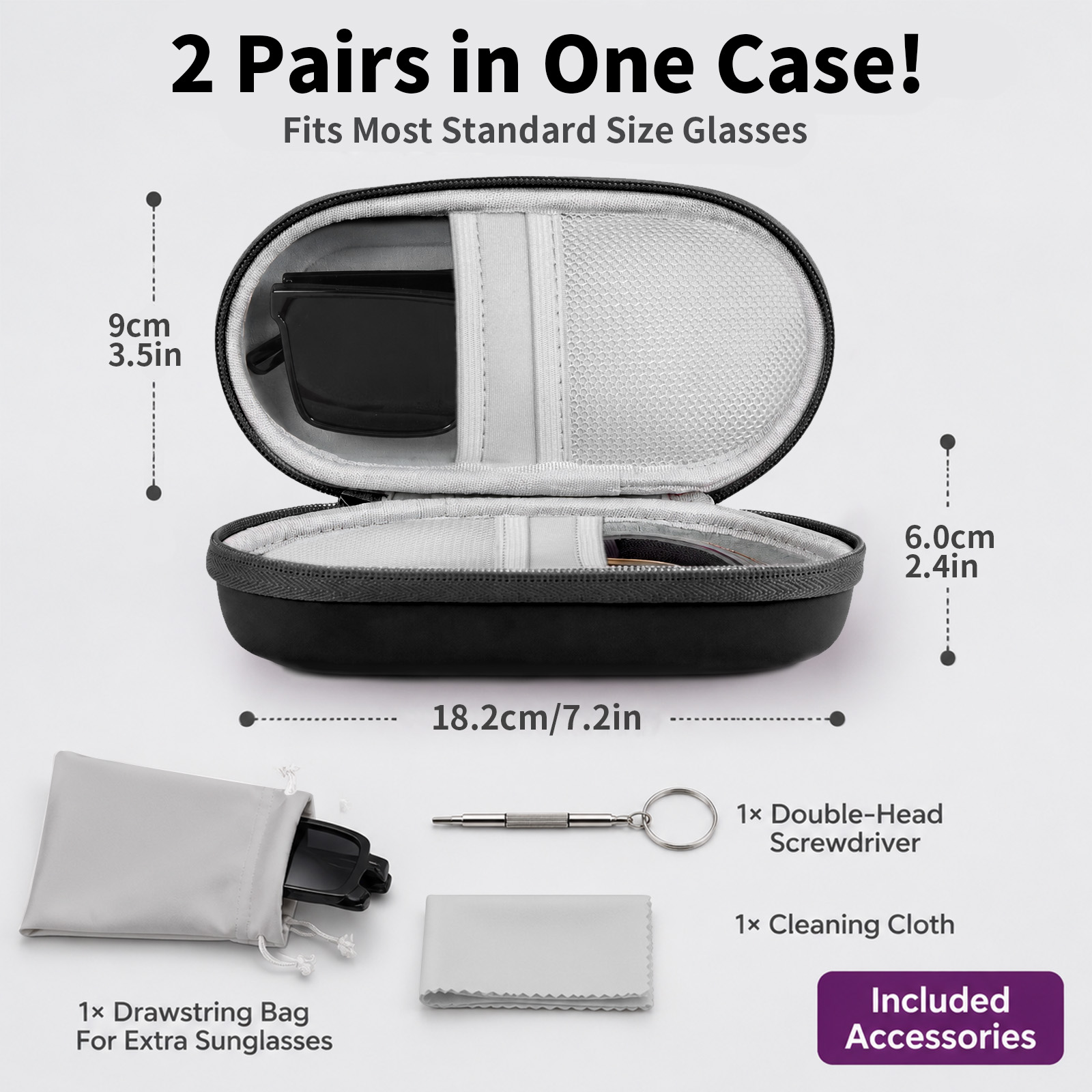 Étui rigide double pour lunett - Men'S Accessories Drawer Organizer avis et prix