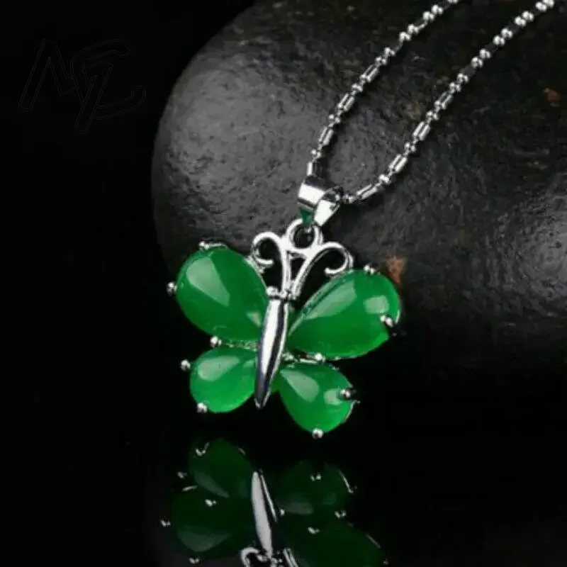 S925 argent vert Jade papillon - Men Accessories In Silver avis et prix