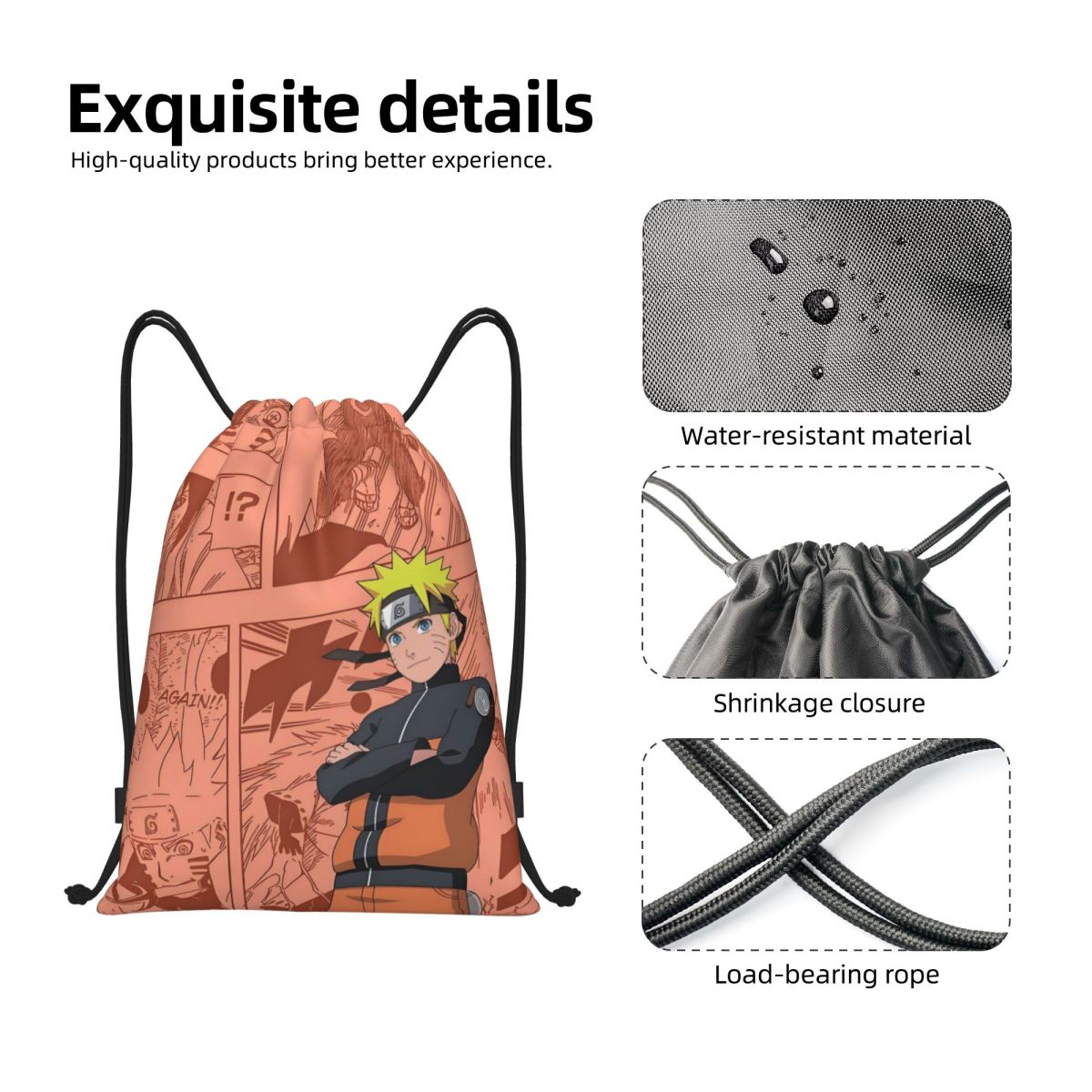 Sac à dos à cordon U-Uzumaki N - Men Accessories Shop avis et prix